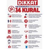 Focus 14 Kural Salgın Önlemleri Uyarı Levhası 35 x 45 cm Sticker