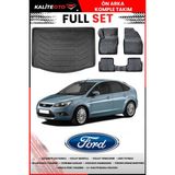 Focus 2 Hatchback Ince Stepne 2005-2010 4d Bagaj ve Pro Serisi Havuzlu Paspas Takımı - Siyah