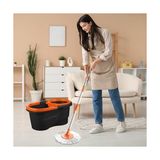 Focus Black Otomatik Temizlik Seti, Pedalsız Döner Sıkmalı 360 Başlıklı Mikrofiber Paspas - Kestane Akaju - Option-1