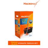 Focus Black Otomatik Temizlik Seti, Pedalsız Döner Sıkmalı 360 Başlıklı Mikrofiber Paspas