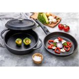 Focus Döküm 3 Parça Tencere Tava Set 26CM Tencere 26CM Tava Kapaklı