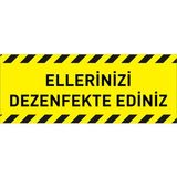 Focus Ellerinizi Dezenfekte Ediniz Uyarı Stickerı 30 x 11 cm - 5 Adet