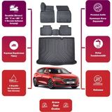Focus Hatchback 2017 Model Bagaj Havuzu+4d Araca Özel Havuzlu Paspas Takımıı Maxii - Siyah