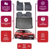 Focus Hatchback 2023 Model Tamir Kitli Bagaj Havuzu+4d Araca Özel Havuzlu Paspas Takımıı Maxii - Siyah