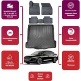 Focus Sedan 2011 Model Bagaj Havuzu+4d Araca Özel Havuzlu Paspas Takımıı Maxii - Siyah