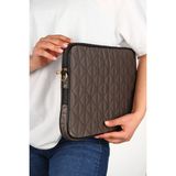 Focux GK67 Macbook Air Pro 13 & 13.3 Inç Laptop Kılıfı Kapitone Uzun Askılı Sıvıya Dayanıklı Kumaş - Füme