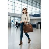 FOCUX GK74 Nakışlı Valiz Seyahat Tatil Bavulu KAHVE