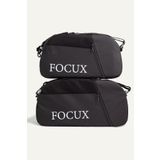 FOCUX Nil-2'li Büyük Boy+Orta Boy Seyahat SporTatil GYM Valizi El Valiz SİYAH