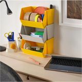Fodertrag Masa Duvar Düzenleyici - Açık Gri 25X18X15 cm - Ahşap Rengi