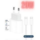 Fodos iPhone Şarj Aleti - Adaptör - Kablo - Type-C 20W iPhone 15 Pro 16E 16 Plus 17 Pro Max Uyumlu - Beyaz
