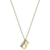 Foen Timeless Initials B Harfli Pırlanta Taşlı 14 Ayar Altın Kadın Kolye - Standart