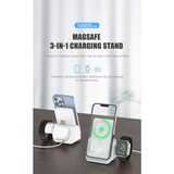 Fogy 10.000 Mah Magsafe Powerbankli 3 In 1 Kablosuz Şarj Standı Iphone, Apple Watch, Kulaklık - Beyaz