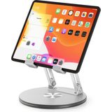 Fogy 12 İnç Alüminyum iPad Standı Yüksekliği Ayarlanabilir 360° Dönebilen Dizüstü Bilgisayar Standı - Gri