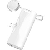 Fogy 5.000 Mah 20W Dahili Type-C Çıkışlı 2.5W Saat Şarj Kablolu Pd Hızlı Şarj Mini Powerbank - Beyaz
