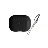 Fogy AirPods 3 Nessil ile Uyumlu ile Uyumlu Yumuşak TPU Deri Doku Tam Gövde Koruyucu Kılıf, Siyah