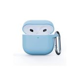 Fogy AirPods 4. Nesil ile Uyumlu Liquid Silicone HQ Tıpalı Silikon Kılıf, Açık Mavi
