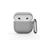Fogy AirPods 4. Nesil ile Uyumlu Liquid Silicone HQ Tıpalı Silikon Kılıf, Gri