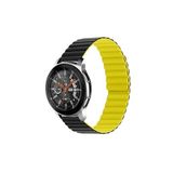 Fogy Amazfit Pace ile Uyumlu Parçalı Çizgili Tasarım Ayarlanabilir Mıknatıslı Kordon, Siyah-Sarı
