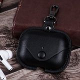 Fogy Apple Airpods Pro 2 Uyumlu Deri Şık Görünümlü Çanta+Asma Aparatı Kılıf - Siyah