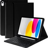 Fogy Apple Ipad 10. Nesil 10.9 2022 Uyumlu Bluetooth Klavyeli Kılıfı (Tablet Değildir) Src - Siyah