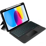 Fogy Apple Ipad 10.nesil 2022 10.9" M1 Uyumlu Mag Touchpad Blutooth Işıklı Standlı Klavyeli Kılıf - Gri