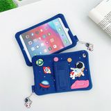 Fogy Apple Ipad 6 Nesil 9.7 2018 Case Kickstand Silikon Pc Astronot Tasarım Tablet Kapağı Kılıfı - Mavi