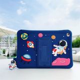 Fogy Apple Ipad 7.8. ve 9. Nesil 10.2 Case Kickstand Silikon Pc Astronot Tasarım Tablet Kapağı Kılıfı - Mavi