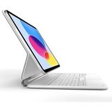 Fogy Apple Ipad (A16) 2025 Uyumlu Magic Touchpad Rgb Işıklı Türkçe Q Klavyeli Kılıf - Beyaz