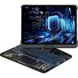 Fogy Apple iPad Air 11 4/5 Nesil M1/m2 10,9 Uyumlu 360 Dönebilen Rgb Işıklı Transparan Tasarım Klavyeli Kılıf - Siyah