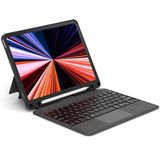 Fogy Apple İpad Air 11 M2/M3 6.nesil 2024/2025 ile Uyumlu Işıklı Bluetooth Klavyeli Mag Touchpad Standlı Kılıfı