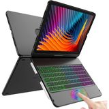 Fogy Apple iPad Air 11 M3 Çipli 2025 Klavyeli Kılıf 360 Dönebilen Siyah Touchpad Özellikli