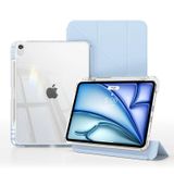 Fogy Apple iPad Air 4/5/6/7/8 Nesil iPad Air 11 M2/M3/M4 İle Uyumlu Kılıf Magnetik Kalem Şarj Bölmeli Uyku Modlu Şeffaf Pu Kapak, Mavi