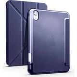 Fogy Apple iPad Air 5 2021 10.9 (5.nesil) M1 Çipli Uyumlu Kalemlikli Premium Standlı Katlanabilir Uyku Modu Özellikli Tablet Kılıfı - Lacivert