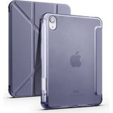 Fogy Apple iPad Air 5 2021 10.9 (5.nesil) M1 Çipli Uyumlu Kalemlikli Premium Standlı Katlanabilir Uyku Modu Özellikli Tablet Kılıfı - Mor