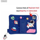 Fogy Apple iPad Pro 11 1/2/3/4. Nesil Case Kickstand Silikon Pc Astronot Tasarım Tablet Kapağı Kılıfı - Mavi