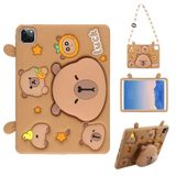 Fogy Apple iPad Pro 11 3.4.Nesil 2021/2022 iPad Air 5/6/7/8 10.9/11 inç ile Uyumlu Cute Dolls Çocuklar için Standlı Karkterli Yumuşak Tablet Kılıfı Karibara