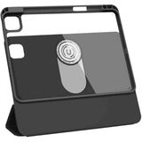 Fogy Apple iPad Pro 13 2024 Uyumlu 360° Dönebilen Standlı Magnetik Koruyucu Tablet Kılıfı - Gri - Siyah