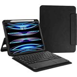 Fogy Apple iPad Pro 13 M4 2024 Uyumlu Keyboard Bluetooh Bağlantılı Standlı Klavyeli Tablet Kılıfı - Gri - Siyah