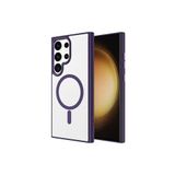 Fogy Galaxy S24 ile Uyumlu Ultra Kılıf Şarj Özellikli Krom Silikon Kapak Case, Derin Mor