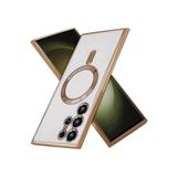Fogy Galaxy S24 Ultra ile Uyumlu Kablosuz Şarj Ile ile Uyumlu Kamera Koruyucu Şeffaf Lüks ile Uyumluı, Gold