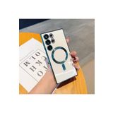 Fogy Galaxy S24 Ultra ile Uyumlu Kablosuz Şarj Ile ile Uyumlu Kamera Koruyucu Şeffaf Lüks ile Uyumluı, Yeşil