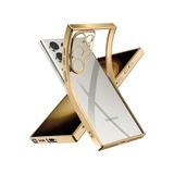 Fogy Galaxy S24 Ultra ile Uyumlu Kılıf Kamera Lens Korumalı İnce Silikon Kapak Case, Titanyum Gold