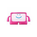 Fogy Galaxy Tab A8 10.5 Sm-x200 2021 ile Uyumlu Silikon Kollu Standlı Çocuk Tablet Kılıfı, Koyu Pembe