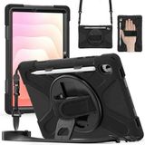 Fogy Galaxy Tab S11 2025 Case Ergonomik Tasarım Ipli ve Kolay Kullanım Zırh Tablet Kılıfı - Siyah - Gri