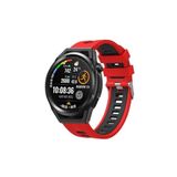 Fogy Galaxy Watch 3 41mm ile Uyumlu Bükülmelere Ve Kırılmalara Dayanıklı Renkli Esnek Silikon Kordon, Kırmızı-Siyah
