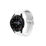 Fogy Galaxy Watch 4 Classic 42mm ile Uyumlu Yumuşak Sağlam Esnek Silikon Kordon Silikon Kordon, Beyaz