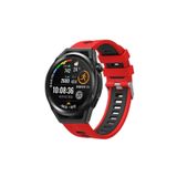 Fogy Galaxy Watch Active 2 40mm ile Uyumlu Bükülmelere Ve Kırılmalara Dayanıklı Renkli Esnek Silikon Kordon, Kırmızı-Siyah