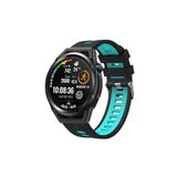 Fogy Galaxy Watch Active 2 40mm ile Uyumlu Bükülmelere Ve Kırılmalara Dayanıklı Renkli Esnek Silikon Kordon, Siyah-Mavi