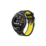 Fogy Galaxy Watch Active 2 40mm ile Uyumlu Bükülmelere Ve Kırılmalara Dayanıklı Renkli Esnek Silikon Kordon, Siyah-Sarı