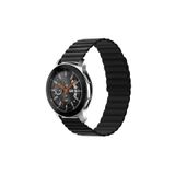 Fogy Galaxy Watch Active 2 44mm ile Uyumlu Parçalı Çizgili Tasarım Ayarlanabilir Mıknatıslı Kordon, Siyah